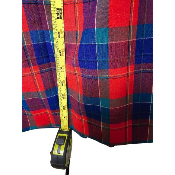 Vintage Pendleton wool skirt plaid NWOT midi length red, blue - Picture 5 of 6